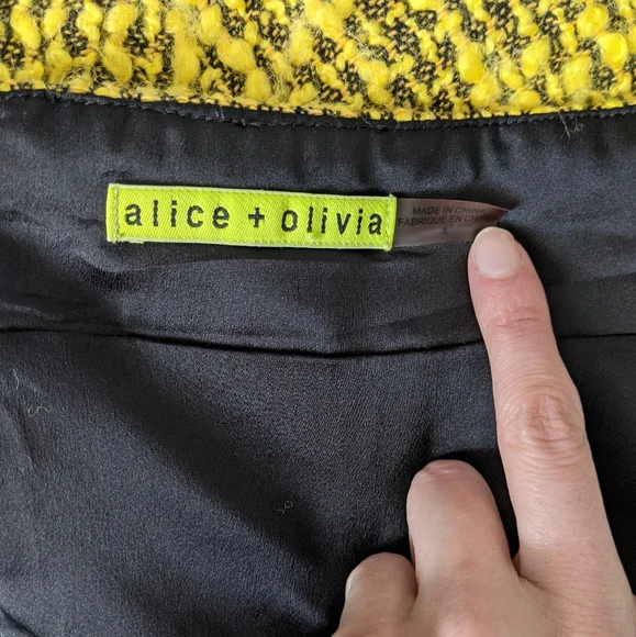 Alice + Olivia Sunshine Yellow Wool Mini Skirt - Picture 3 of 7